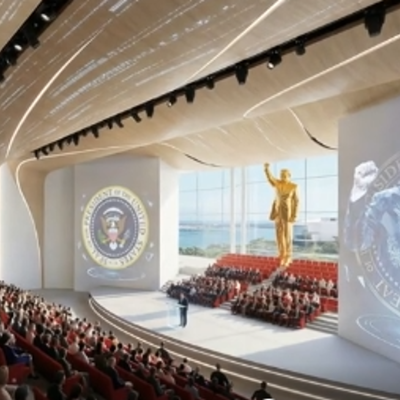 Trump posts lavish render of gold-laden presidential library